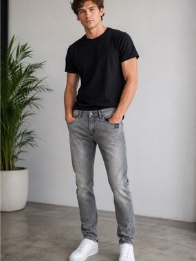 Men's Slim Fit Gray Jeans by Gas